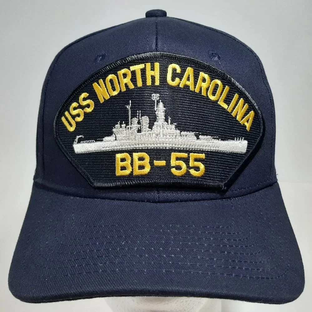 USS NORTH CAROLINA BB-55 Patch Hat Baseball Cap Ad